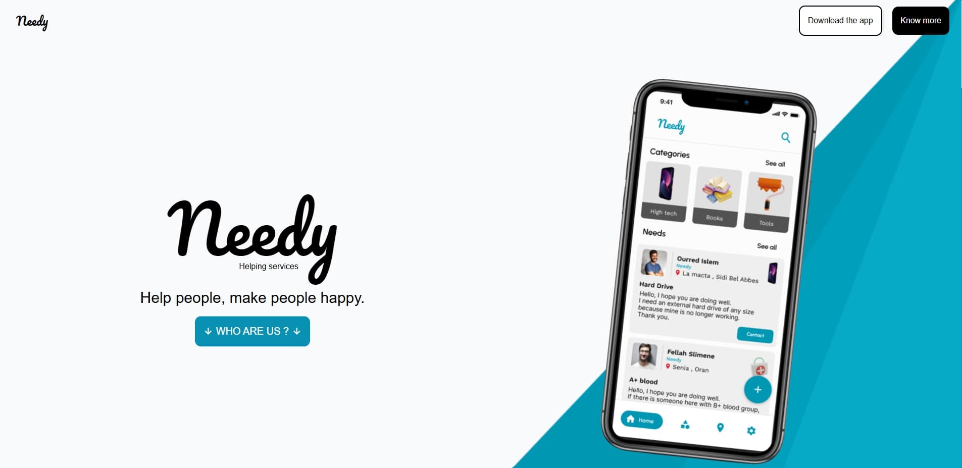 Needy App screenshot 1